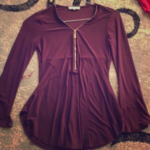 Long sleeve front zip up, flowy and comfy